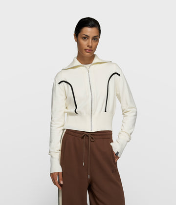 slim knit cardigan | ecru