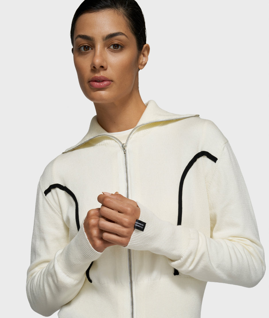 slim knit cardigan | ecru