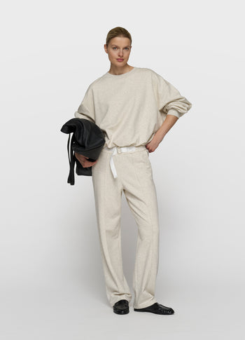 geplooide 10DAYS sweater | soft white melee