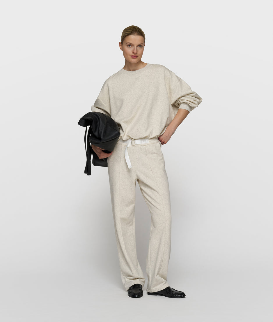 geplooide 10DAYS sweater | soft white melee
