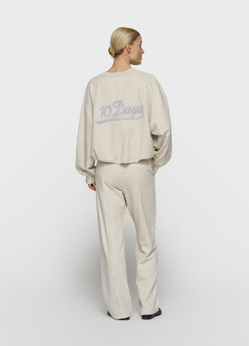 geplooide 10DAYS sweater | soft white melee