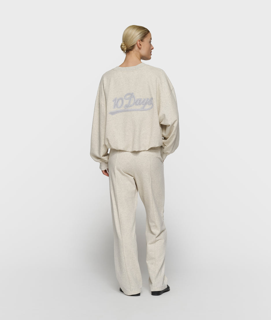 geplooide 10DAYS sweater | soft white melee