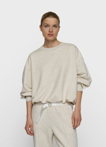 geplooide 10DAYS sweater | soft white melee