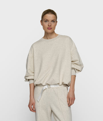 geplooide 10DAYS sweater | soft white melee