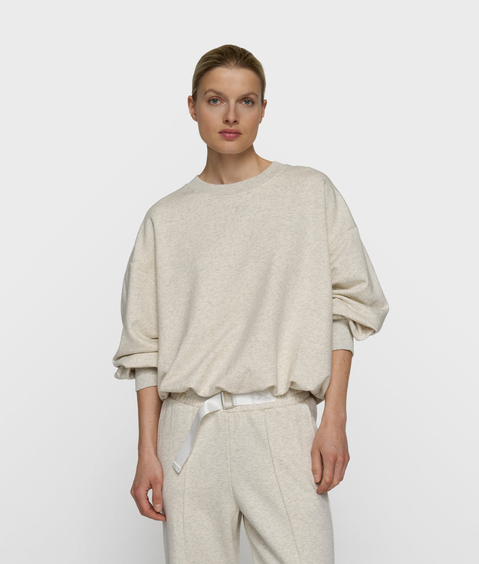 geplooide 10DAYS sweater | soft white melee
