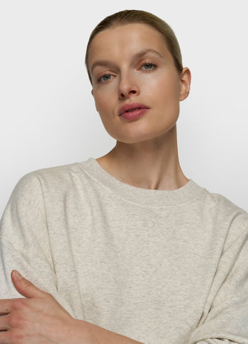 geplooide 10DAYS sweater | soft white melee