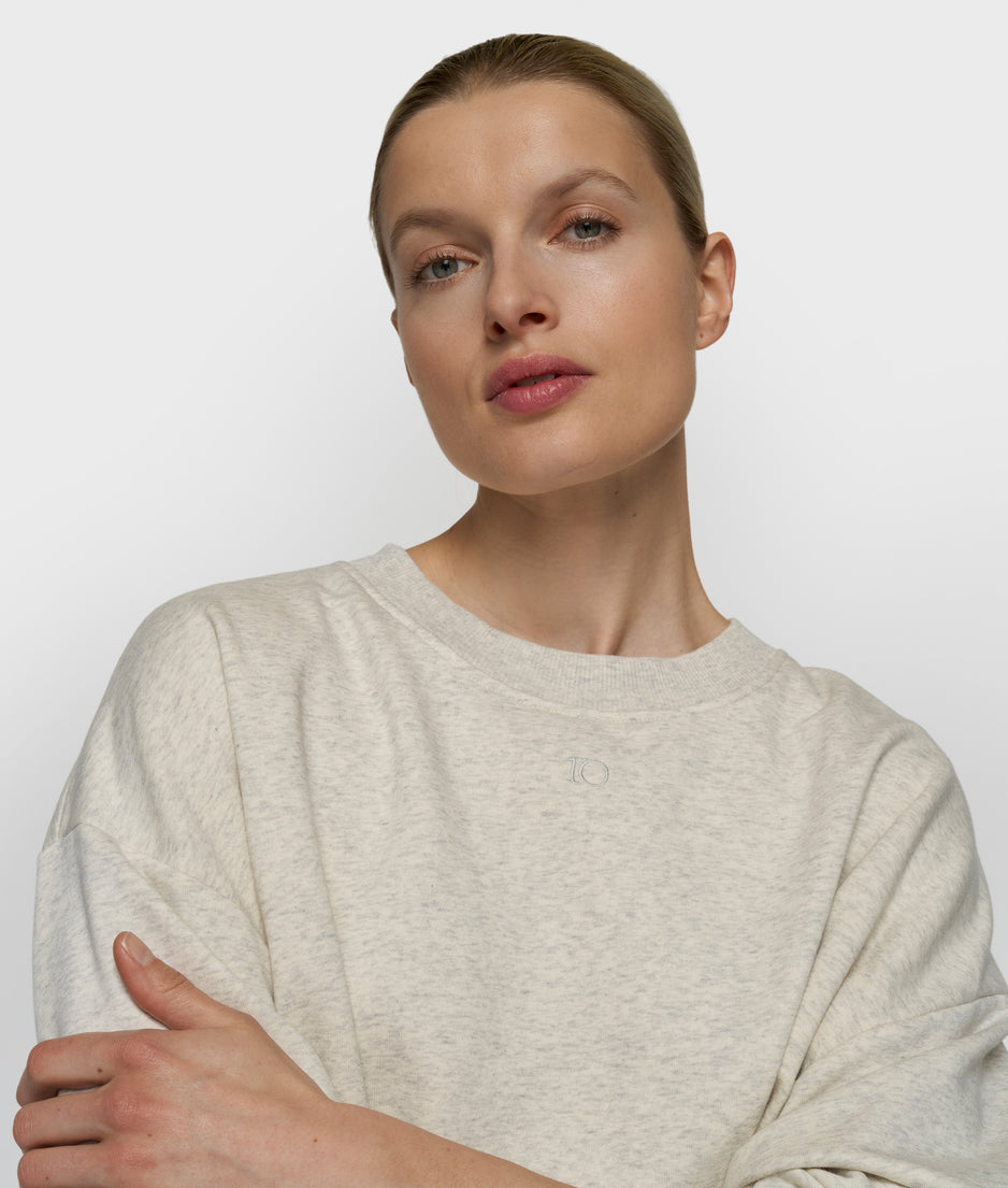 geplooide 10DAYS sweater | soft white melee