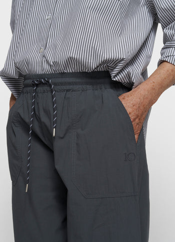 crinkle jogger | steel blue