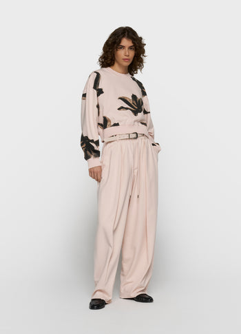 cropped sweater flower | powder