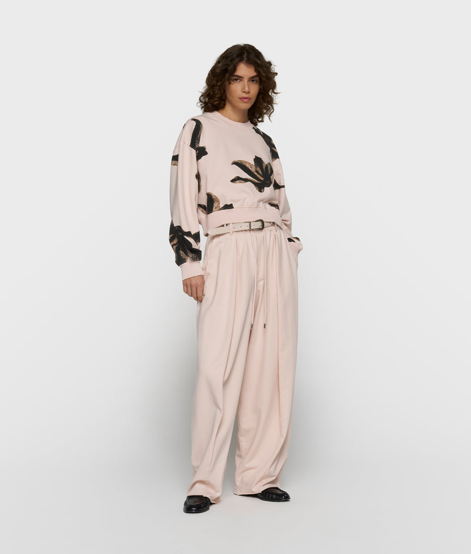 cropped sweater flower | powder