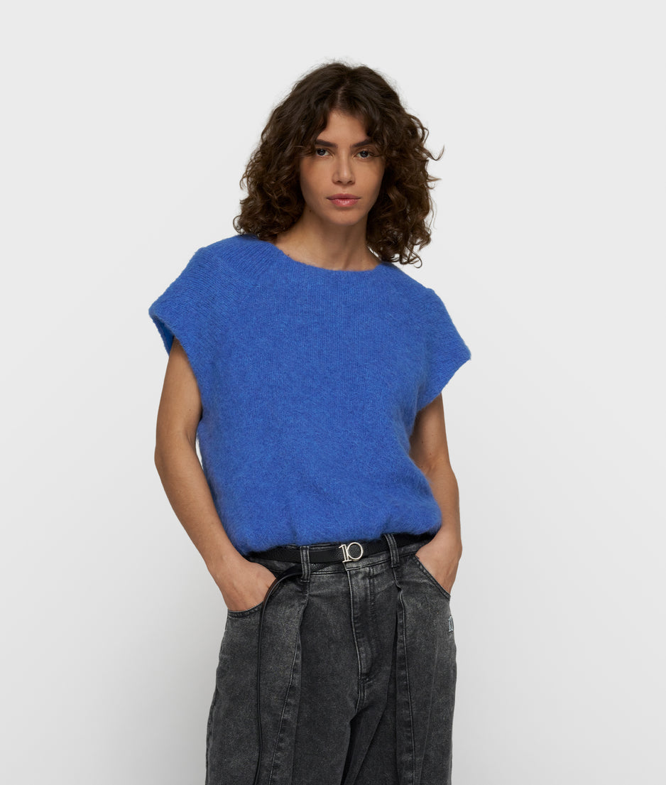 balloon gebreide top | ultramarine
