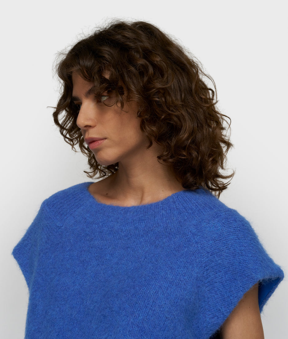 balloon gebreide top | ultramarine