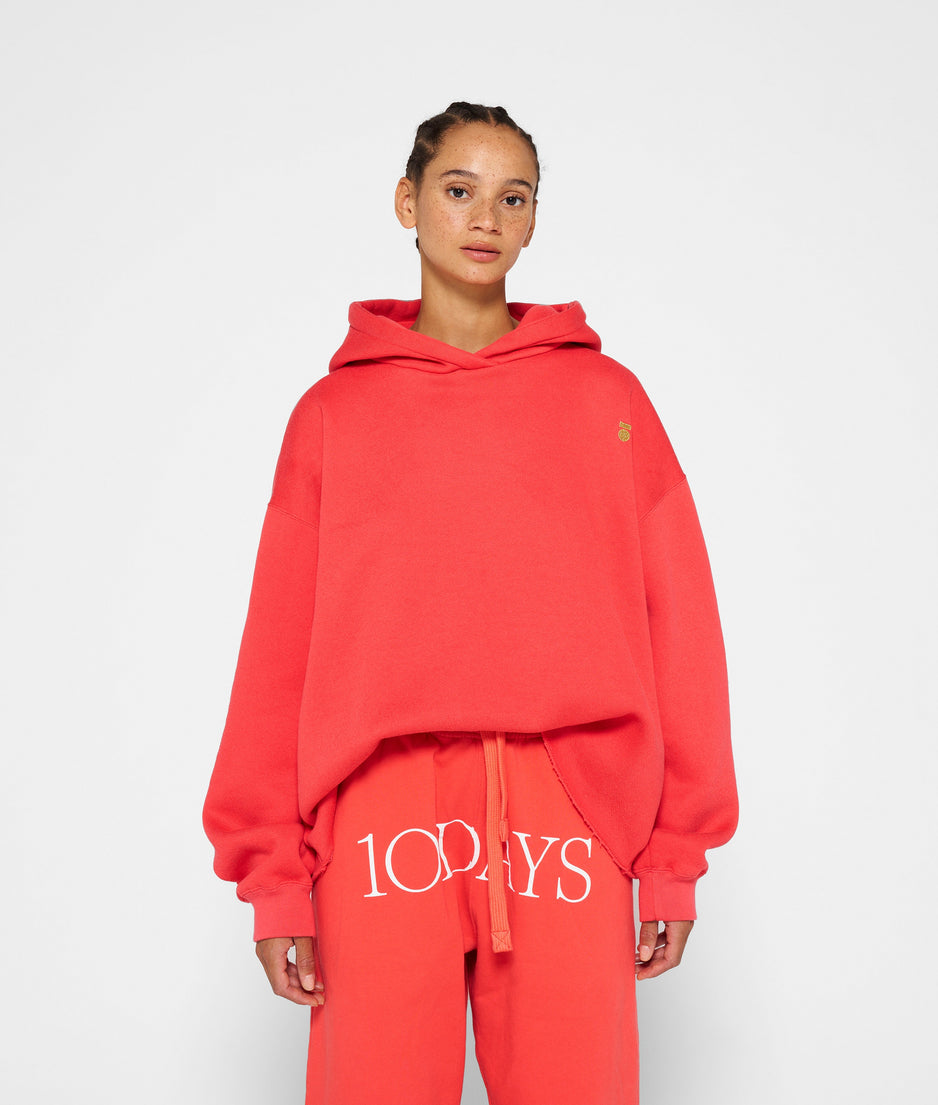 hoodie | coral red