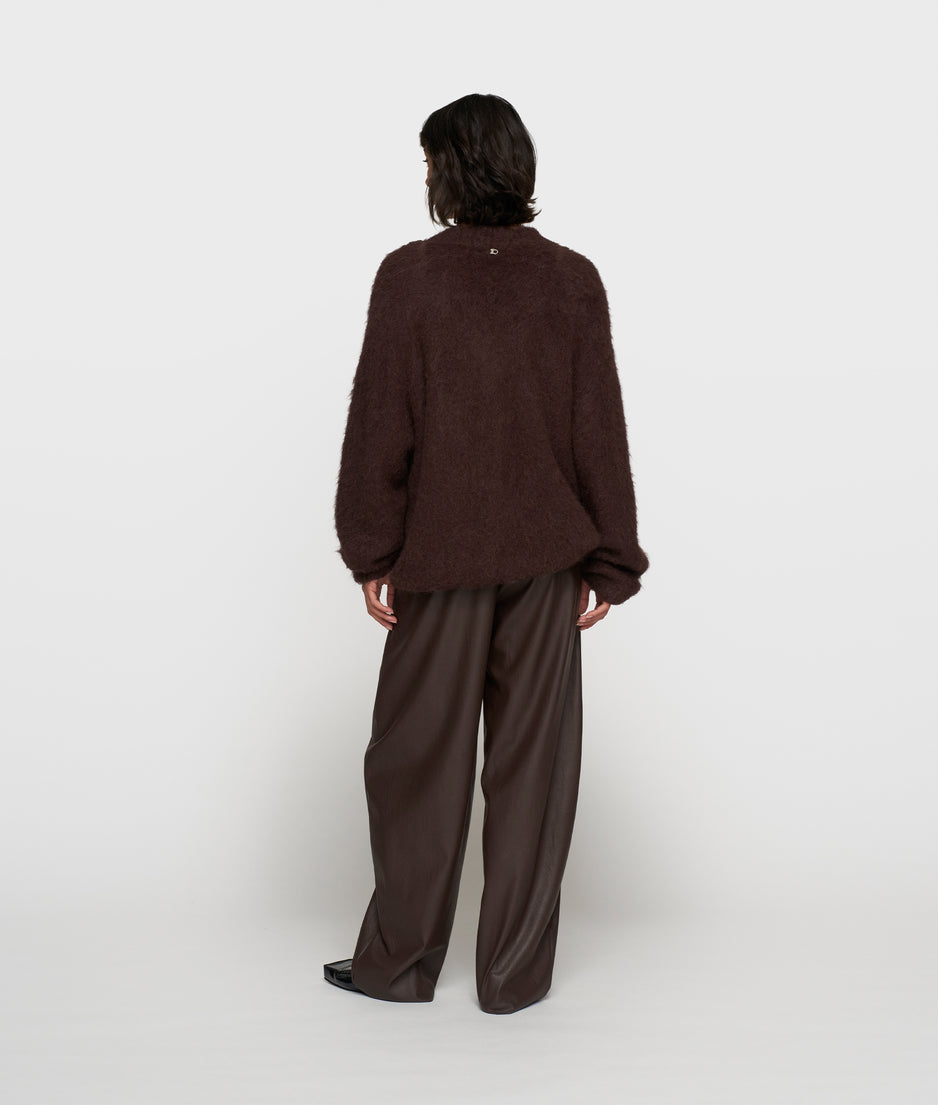 v-neck knit sweater | deep wine