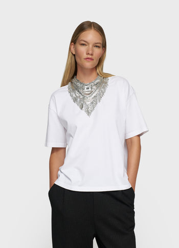 necklace scarf | silver