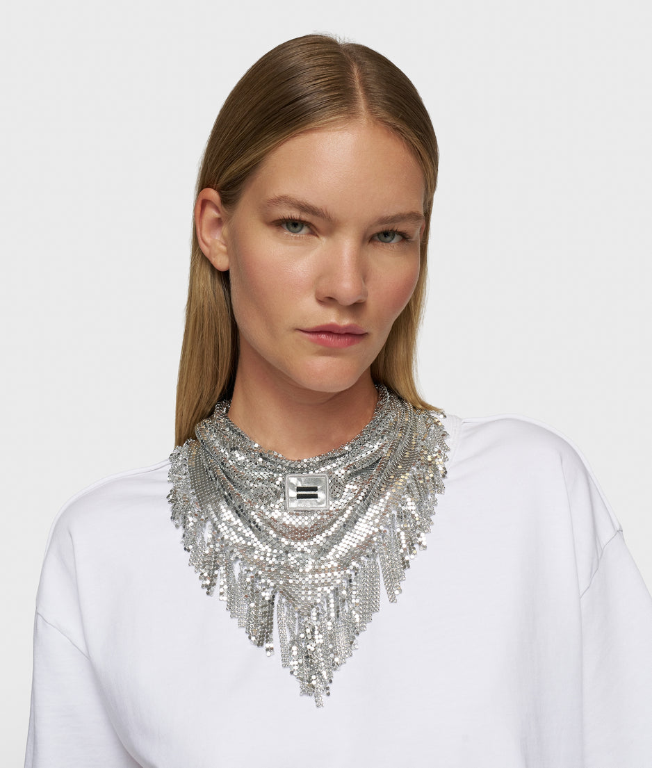 necklace scarf | silver