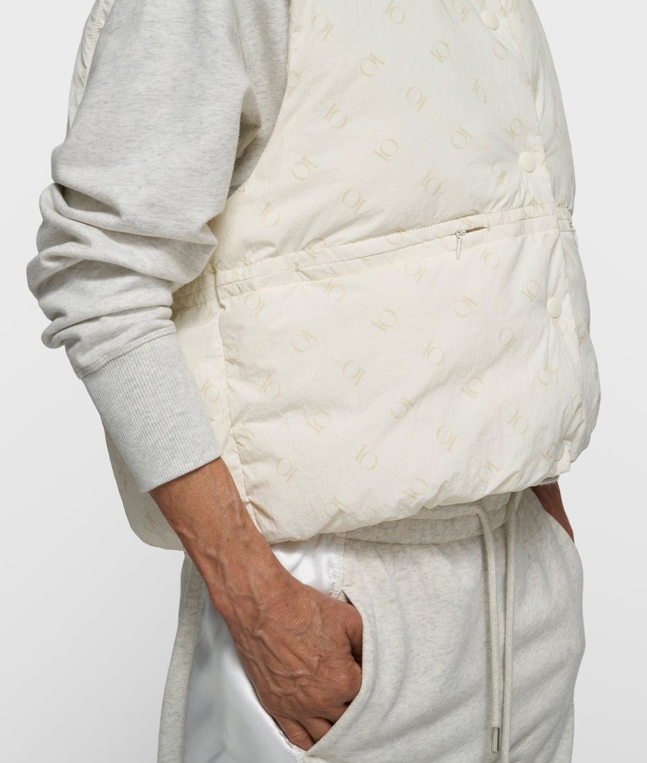 padded vest monogram | pearl