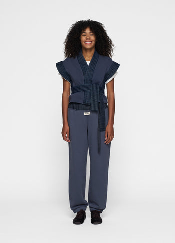 padded gilet | yale blue