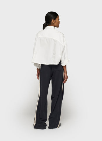 oversized cropped shirt | ecru