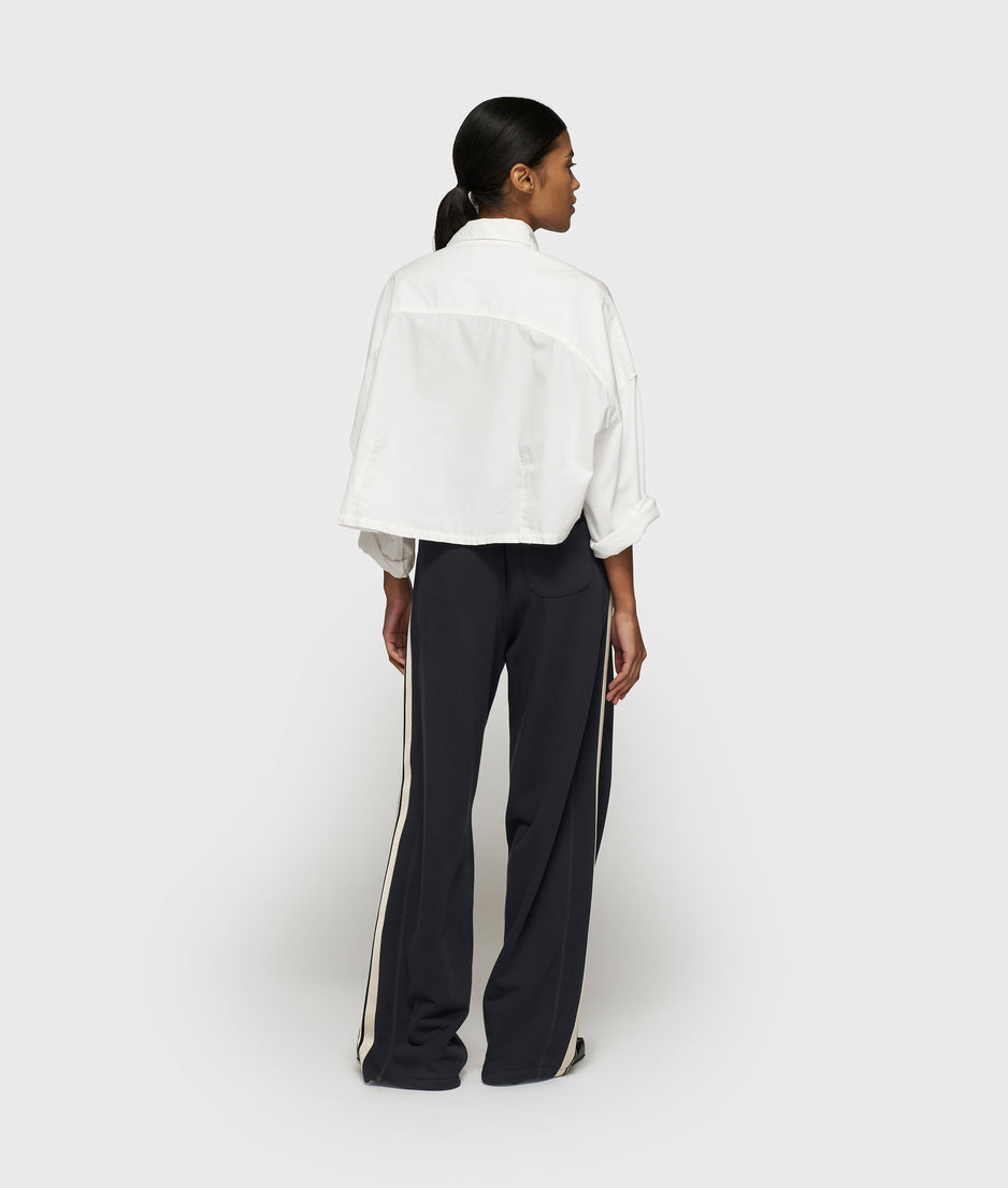 oversized cropped shirt | ecru