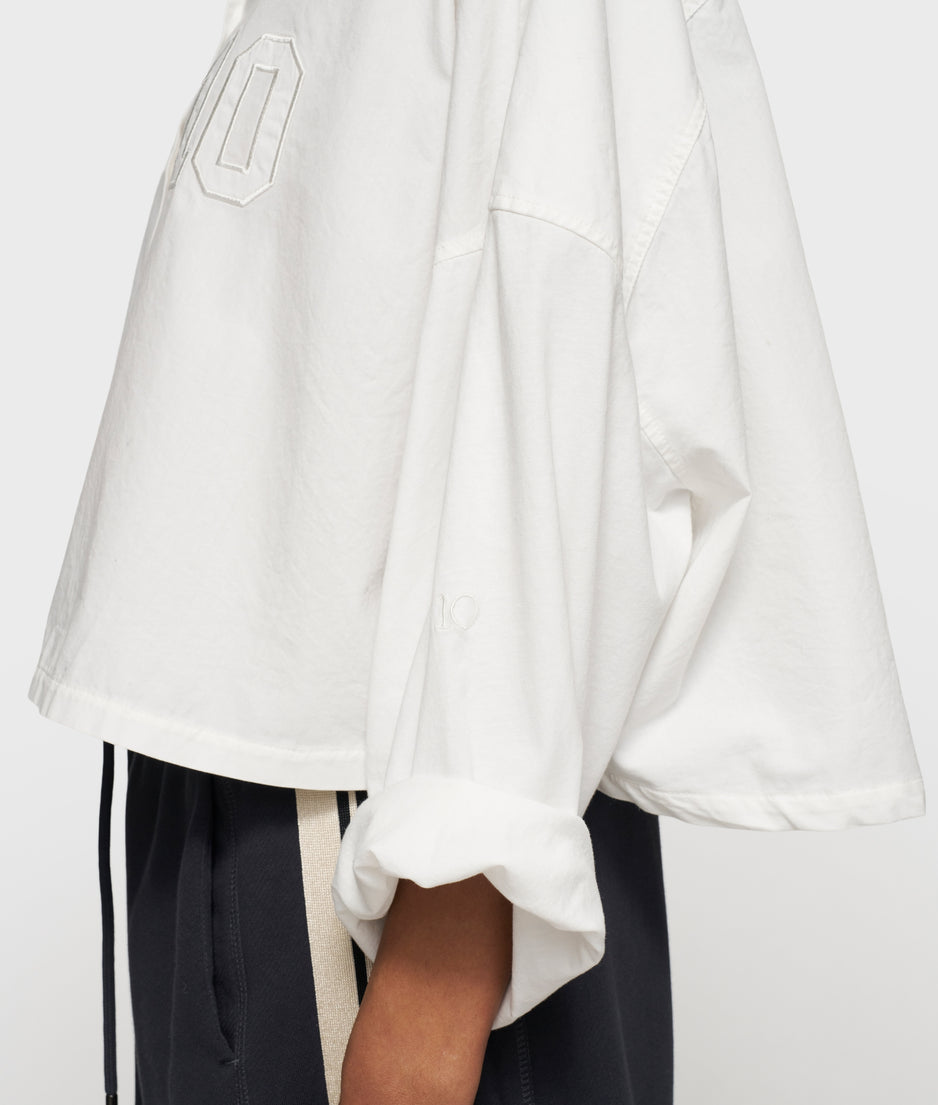 oversized cropped shirt | ecru
