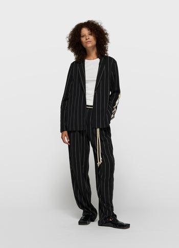 flowy pants pinstripe | black
