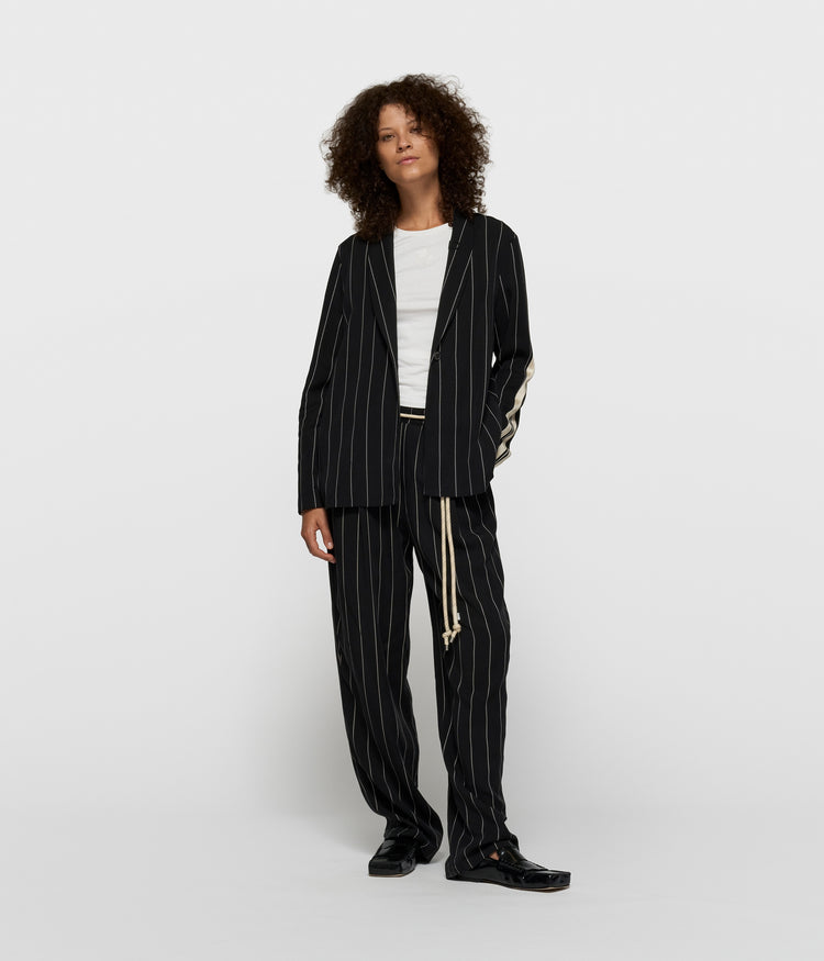 flowy pants pinstripe | black