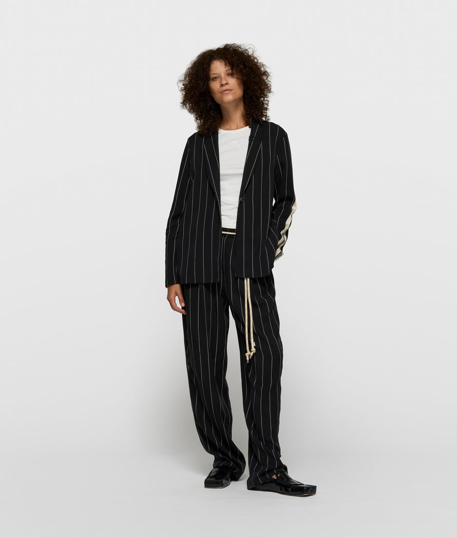 flowy pants pinstripe | black