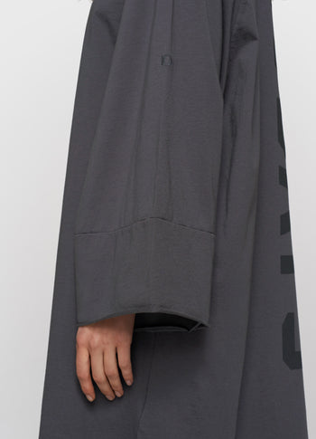 jersey logo dress | steel blue