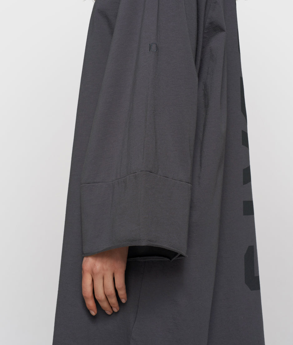 jersey logo dress | steel blue