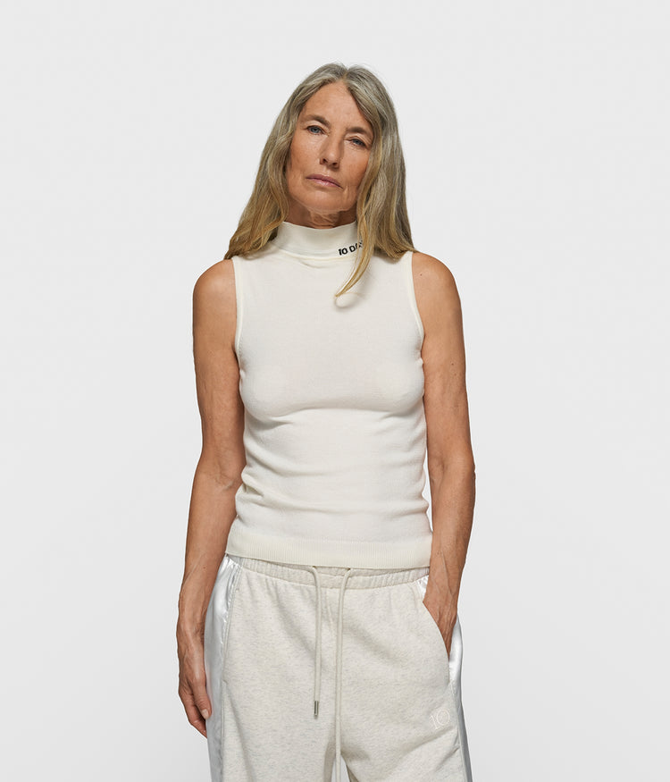 knit singlet | ecru