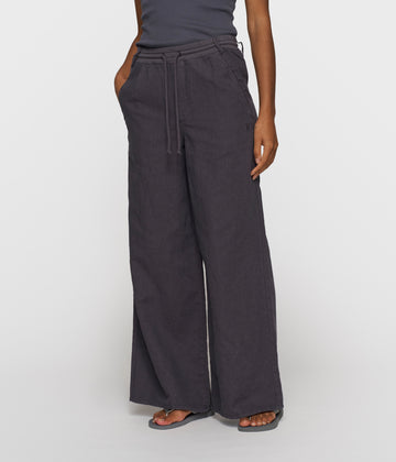 cotton linen pants | steel blue