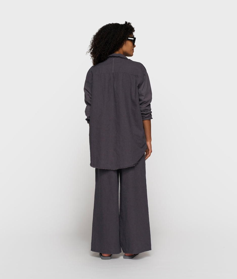 cotton linen pants | steel blue