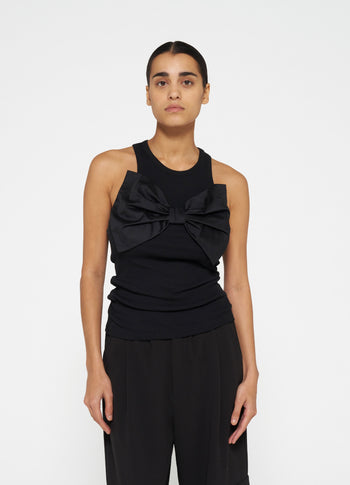 tank top bow | black