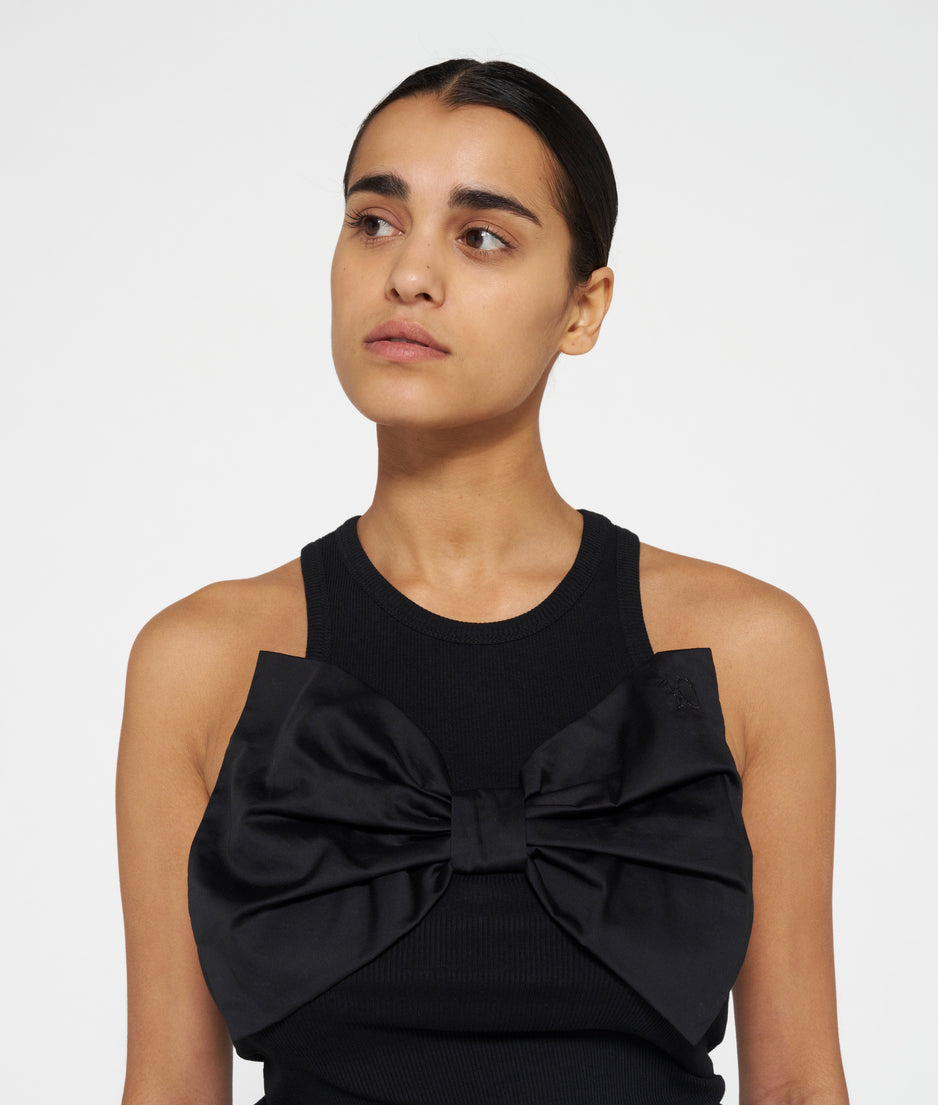 tank top bow | black