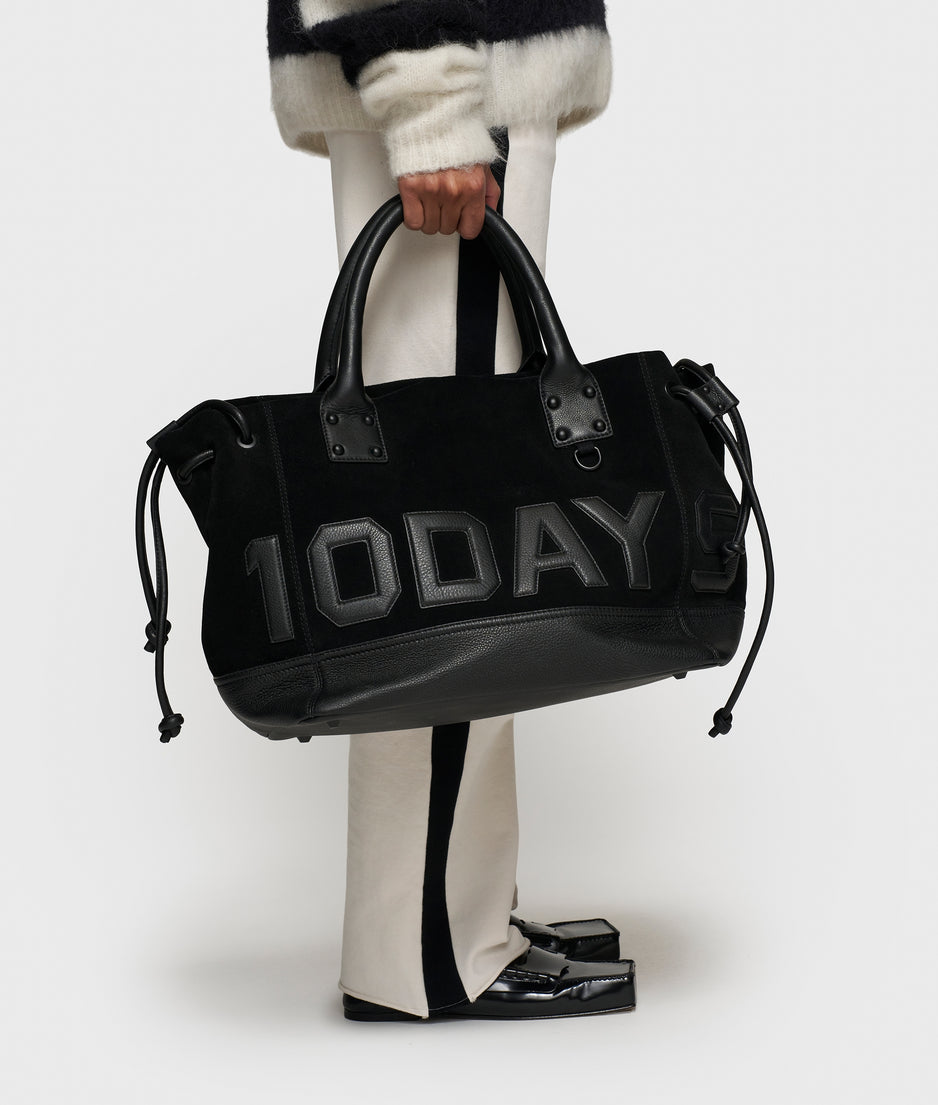 leather shopper | black
