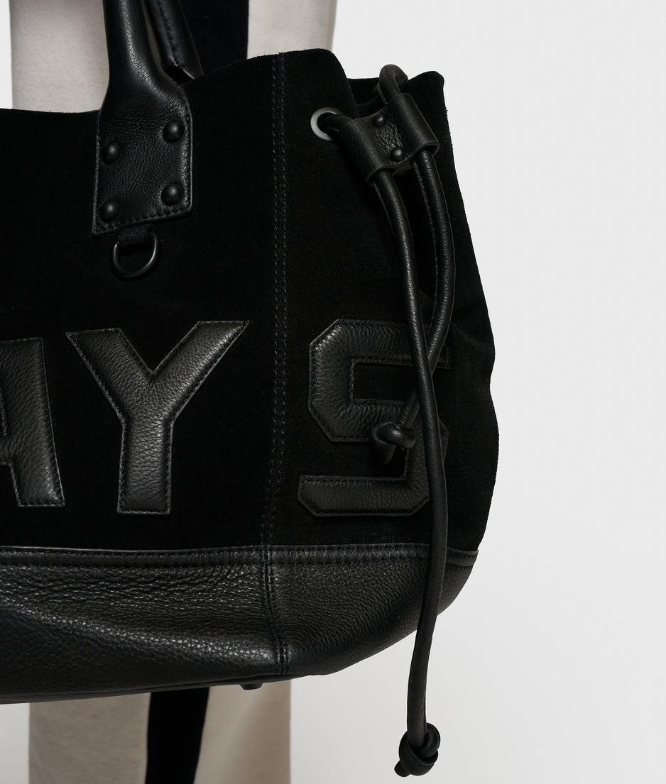 leather shopper | black