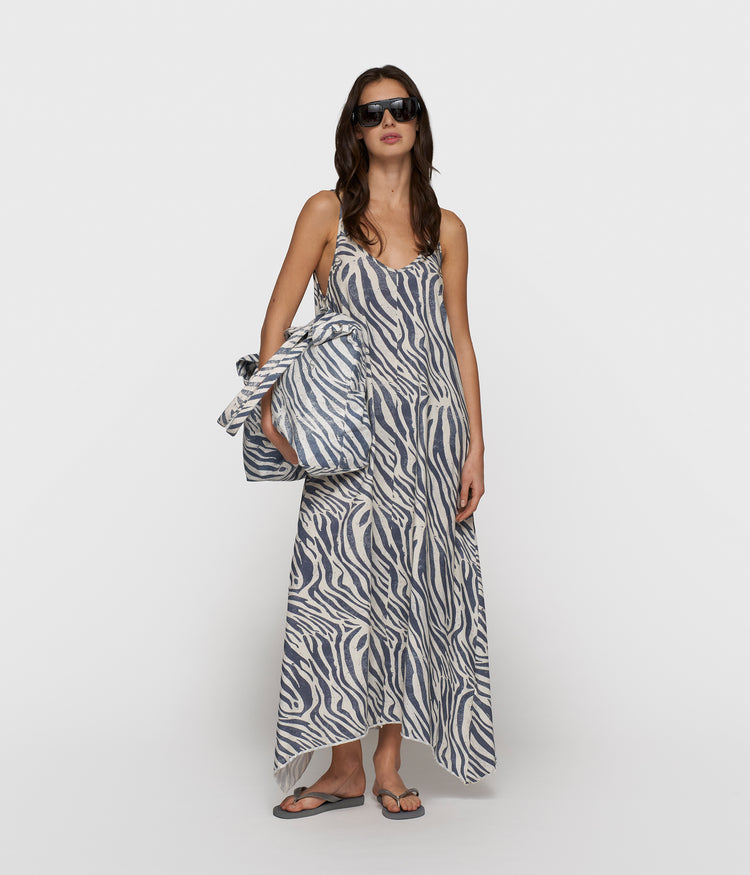 strappy dress zebra | light vanilla