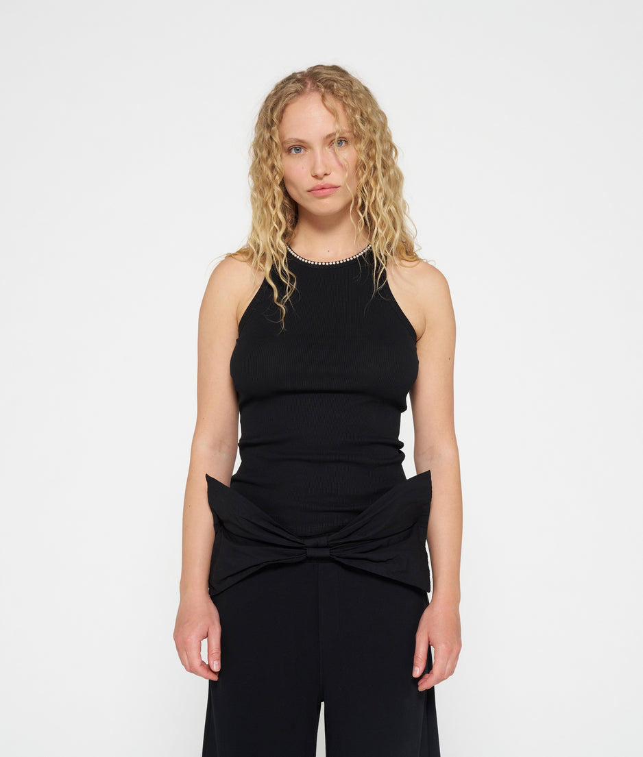 tank top pearl | black