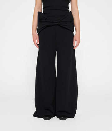 wide leg jogger bow | black
