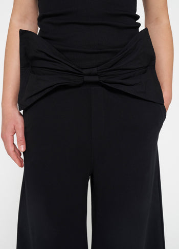 wide leg jogger bow | black