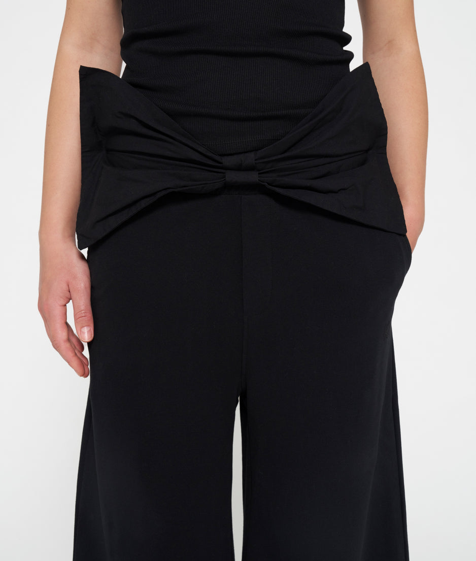 wide leg jogger bow | black
