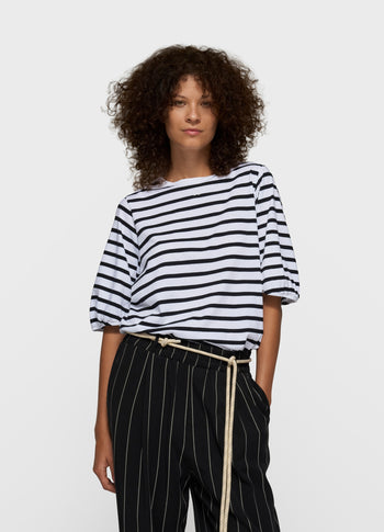balloon tee stripes | white/black