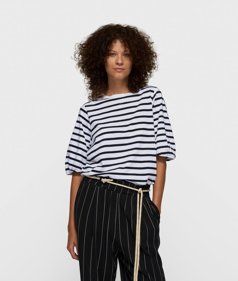 balloon tee stripes | white/black