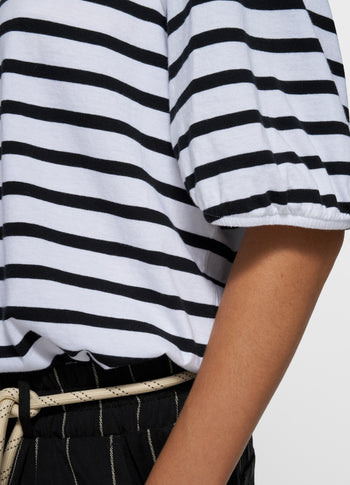 balloon tee stripes | white/black