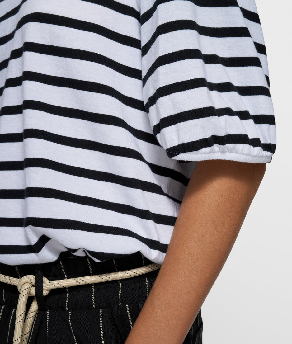 balloon tee stripes | white/black