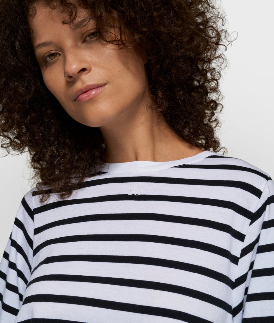 balloon tee stripes | white/black