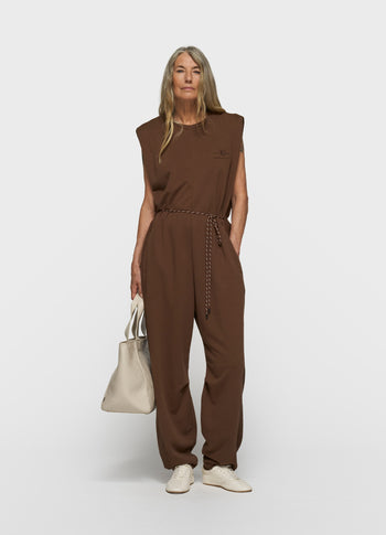 fleece jumpsuit | dark truffle