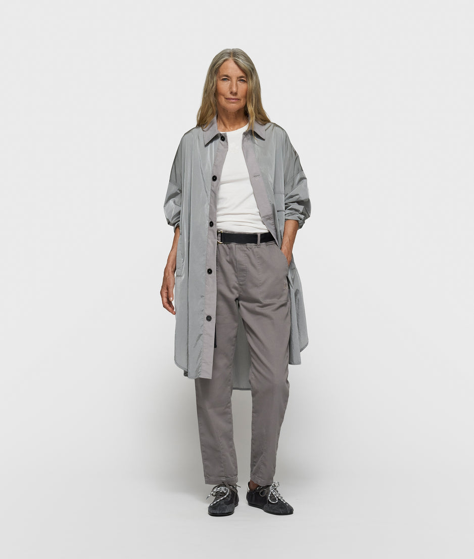 belted pants jog twill | light graphite