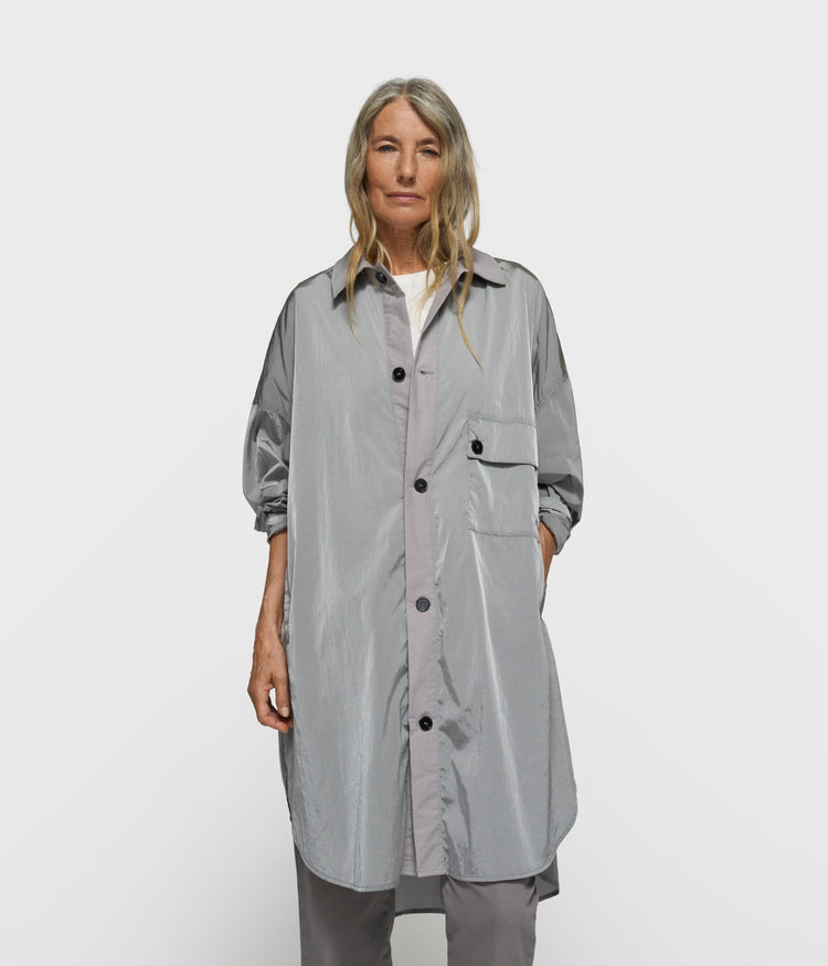 oversized shirt jacket | light graphite